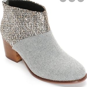 Tom's Shine Boucle and Felt Leila bootie